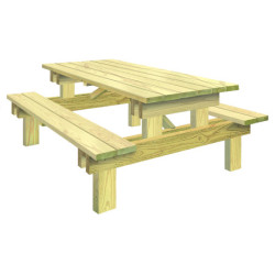 4 tables pique-nique en Pin...