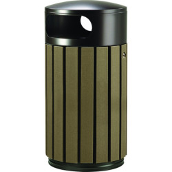 Corbeille urbaine lames recyclées ZÉNO ETIK