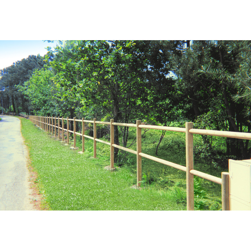 Clôture en pin traité POTEAUX RONDS