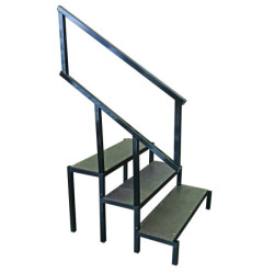 Escalier pour podium Haut. 800 mm + rampe d’escalier