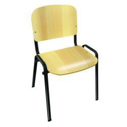 Chaise empilable OBÉRON en polyéthylène ou bois