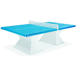 Plateau bleu outremer et filet anti-vandalisme perforé