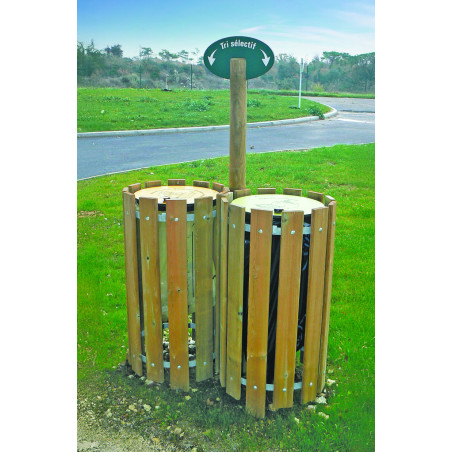 Corbeille de rue tri sélectif SARTAN