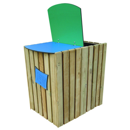 Poubelle double en bois DUO