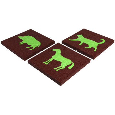 Dalles amortissantes colorées et avec motifs