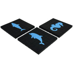 Dalles amortissantes colorées et avec motifs