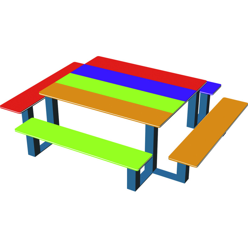 Table de pique-nique enfant ARC EN CIEL