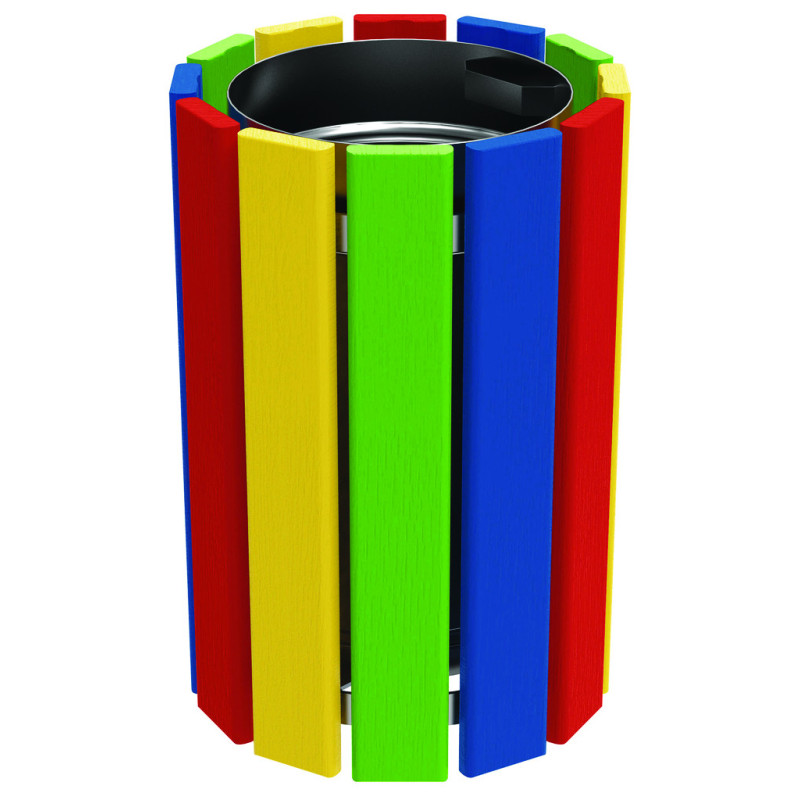 Corbeille extérieure bois SILAOS COULEUR