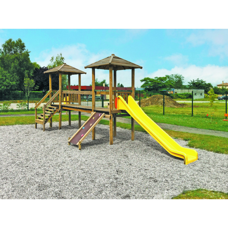 Jeu avec barrières et bandeaux bois