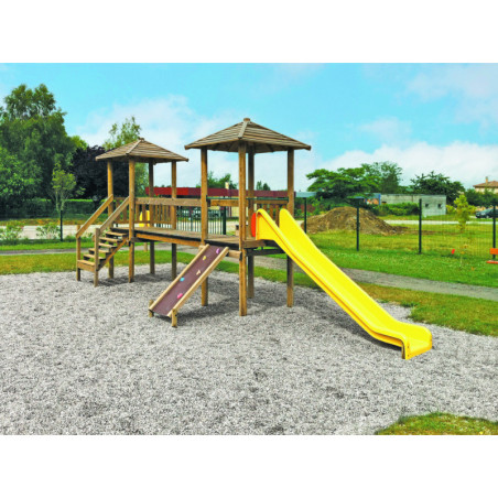 Jeu avec barrières et bandeaux bois