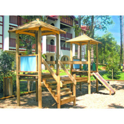 Jeu avec barrières et bandeaux en stratifié