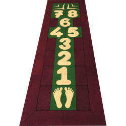 Marelle verte contour rouge