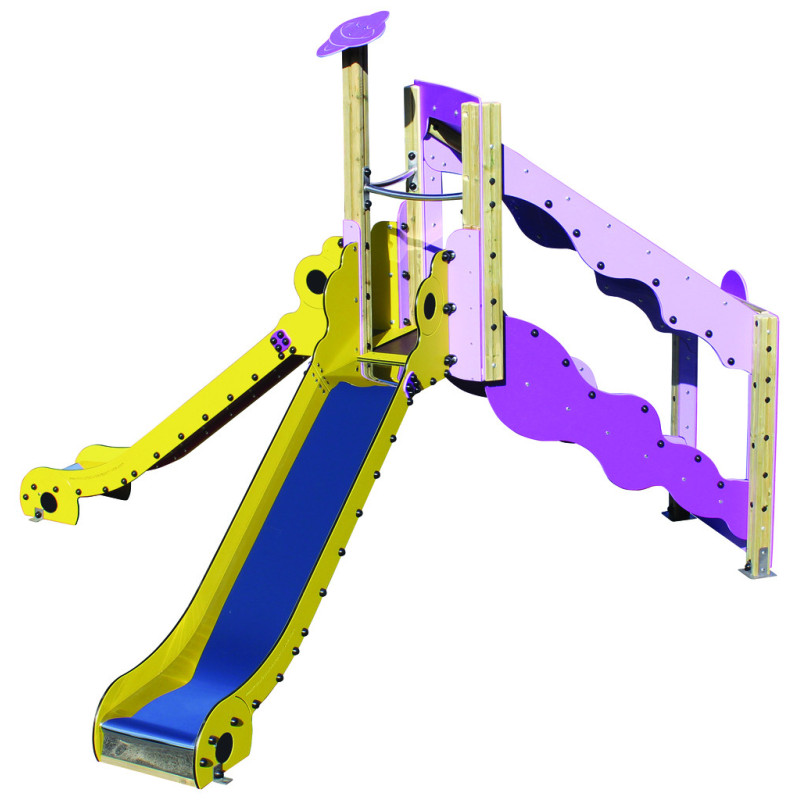 Toboggan double pour parc public GUIMAUVE