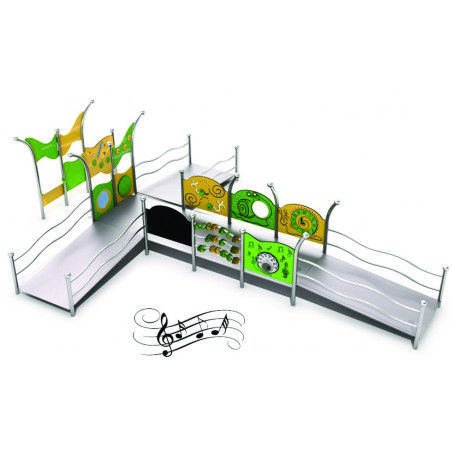 Plateforme inox panneaux sensoriels KAJO 2 PLATEFORMES