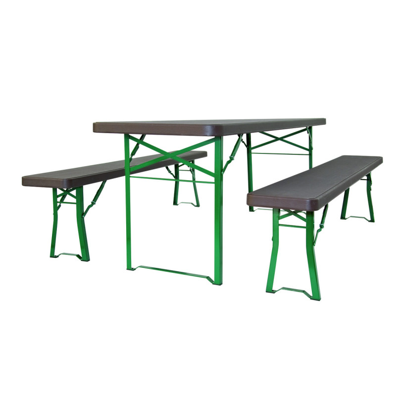 Ensemble brasserie polyéthylène marron JANA