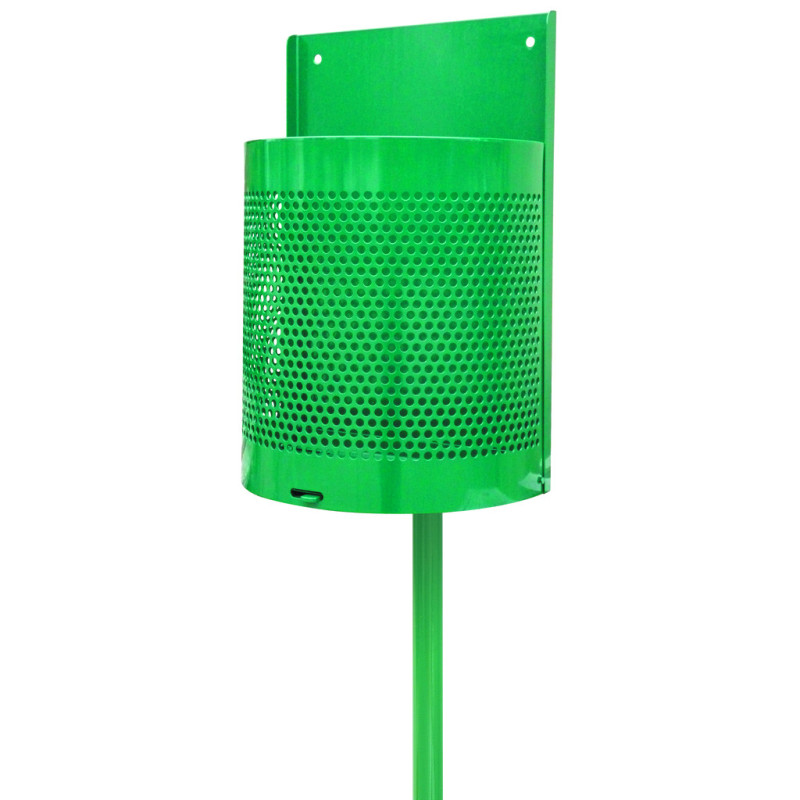 Poteau acier pour corbeille demi-ronde