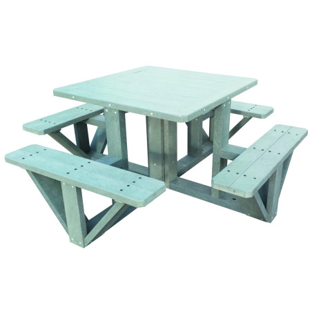 Table pique-nique recyclée carrée POLIS