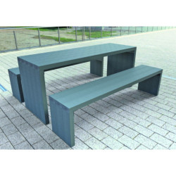 Table et banc recyclés DHIBA