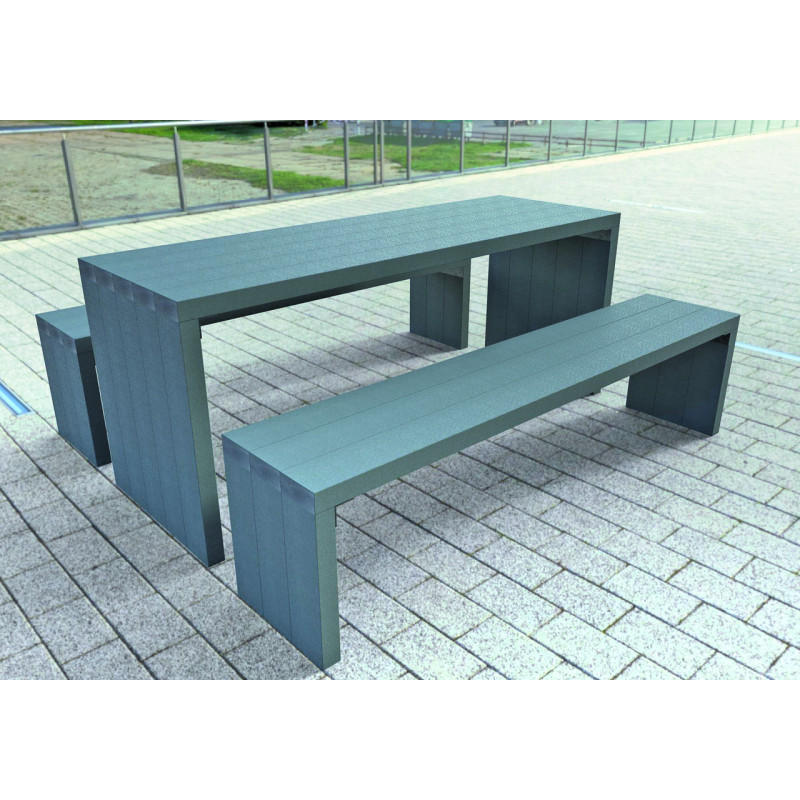 Table et banc recyclés DHIBA