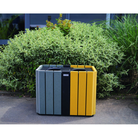 Corbeille urbaine de tri POINT TRI 2 flux