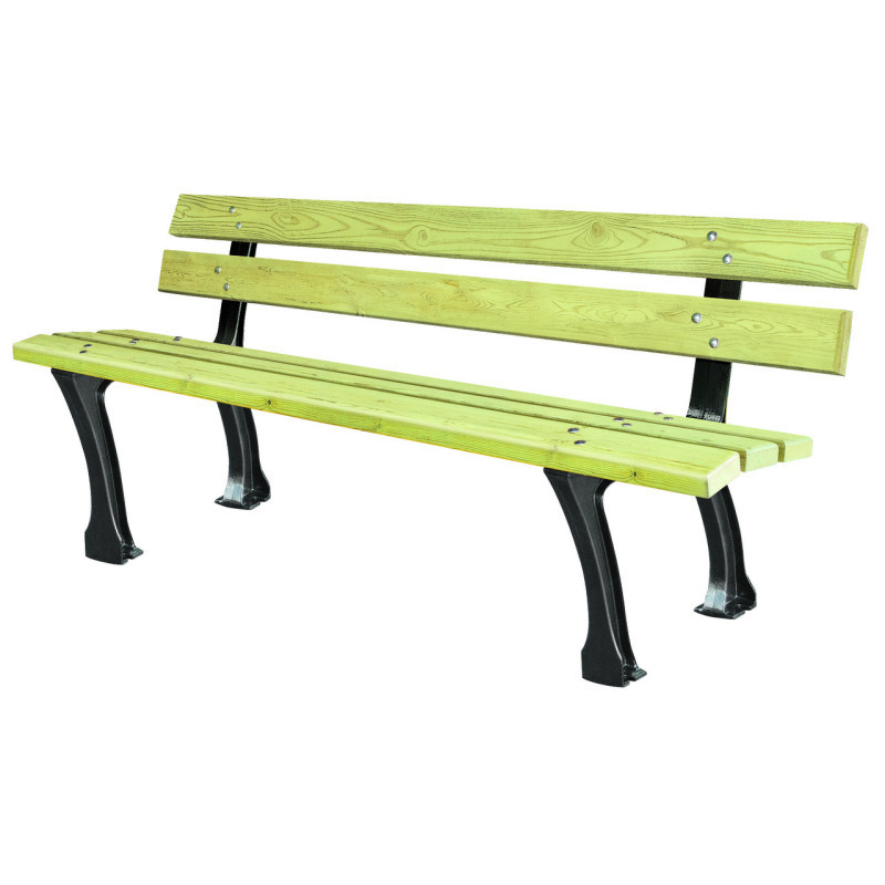 4 bancs publics bois MERAK + offert 1 banquette