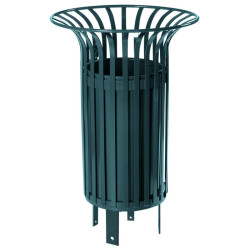 2 corbeilles de rue en acier FIDIS