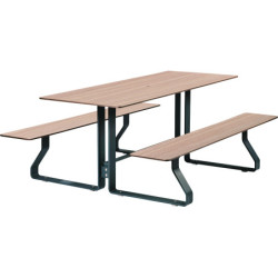 Table avec bancs en compact...