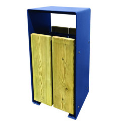 Corbeille de rue acier bois HAROLD