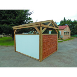 Abri avec parois coupe-vent