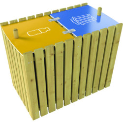 Poubelle double en bois DUO