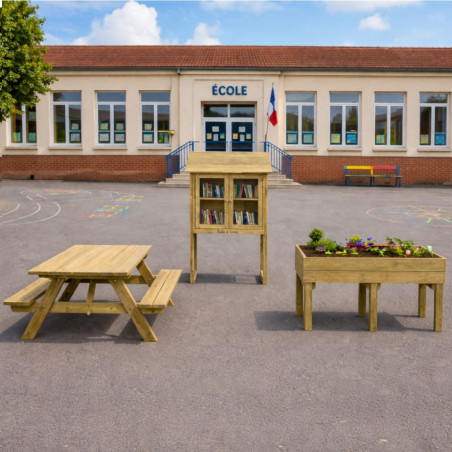 Boite à livres + table jardinage + table pique-nique