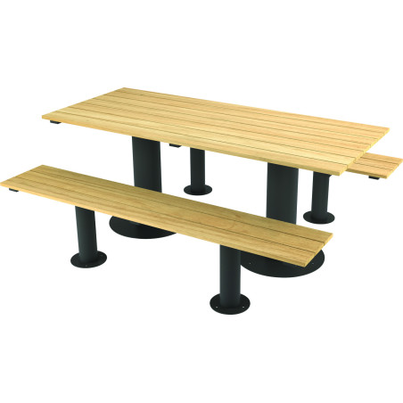 2 tables de pique-nique extérieures BRASA