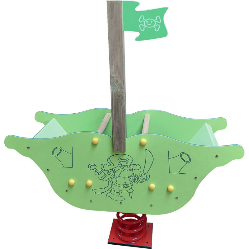 Jeu ressort BATEAU PIRATE + bascule BOUTON D'OR