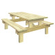 4 tables pique-nique en Pin GÉMINO