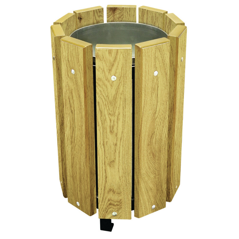 3 corbeilles de rue en bois VIRGINIS